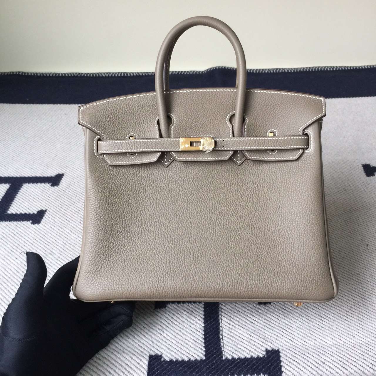 Wholesale Hermes C81 Etoupe Grey Togo Leather Birkin Bag 25cm