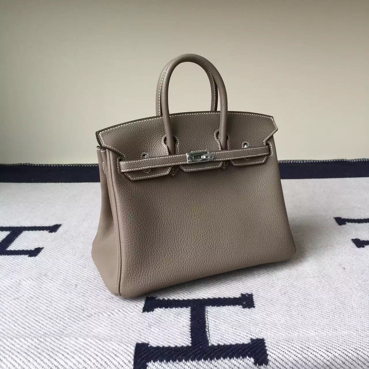 Wholesale Hermes C81 Etoupe Grey Togo Leather Birkin Bag 25cm