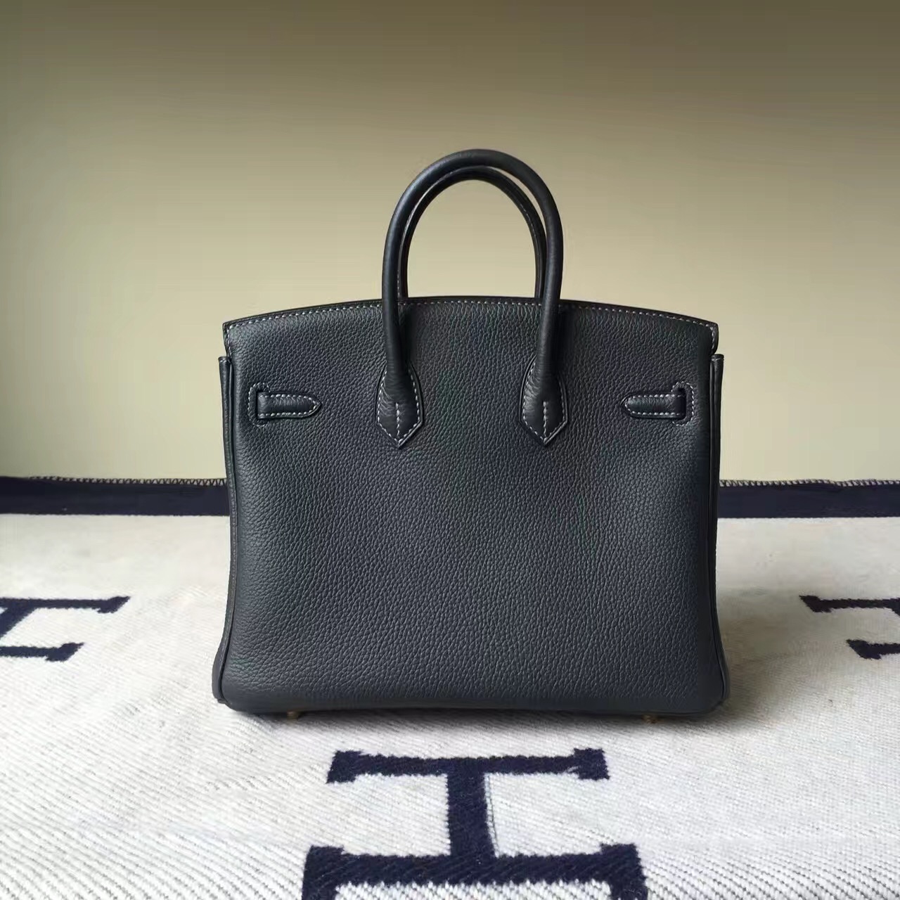 Wholesale Hermes Togo Leather Birkin25cm Bag in 33 Graphite Grey