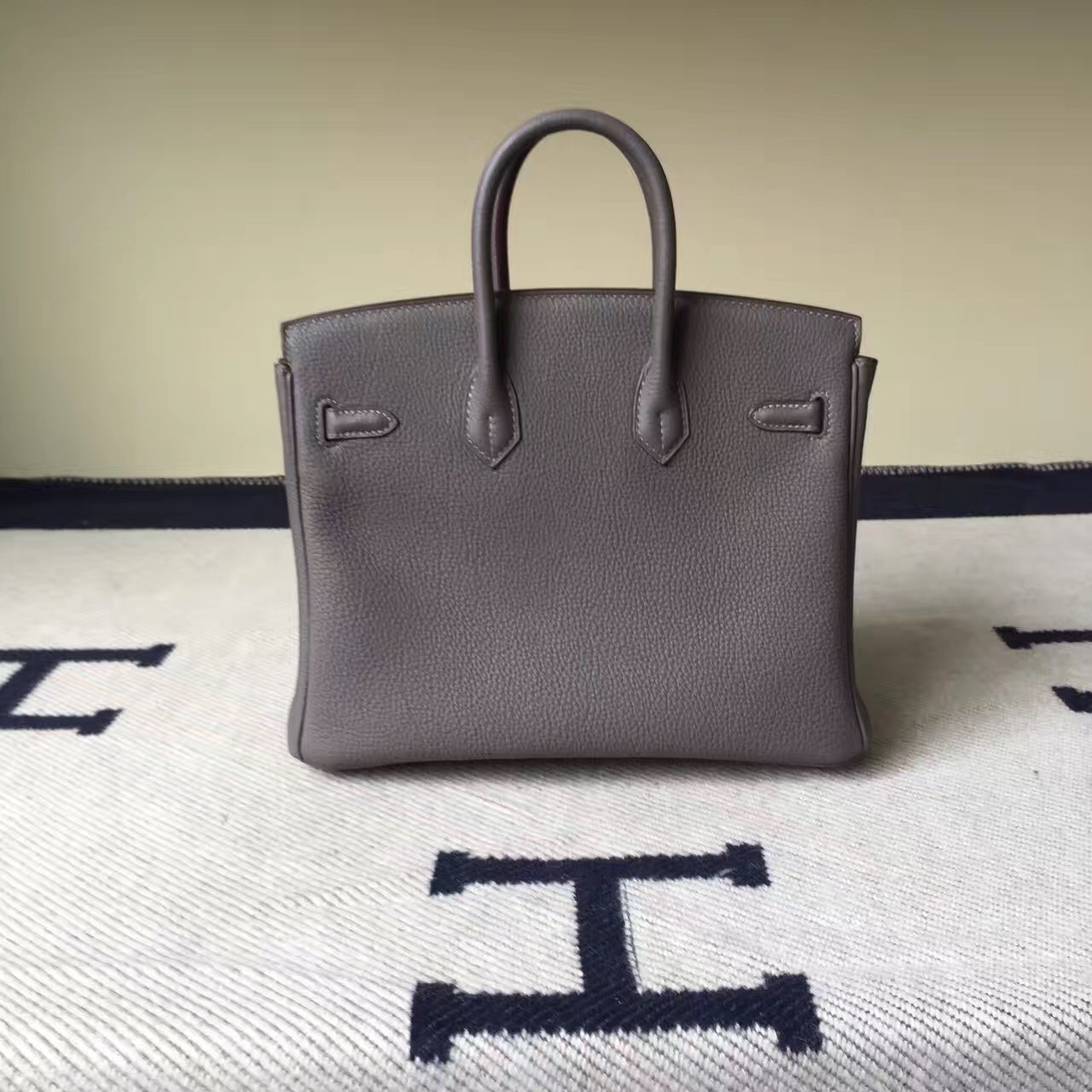 Discount Hermes 8F Etain Grey Togo Calf Leather Birkin Bag 25cm