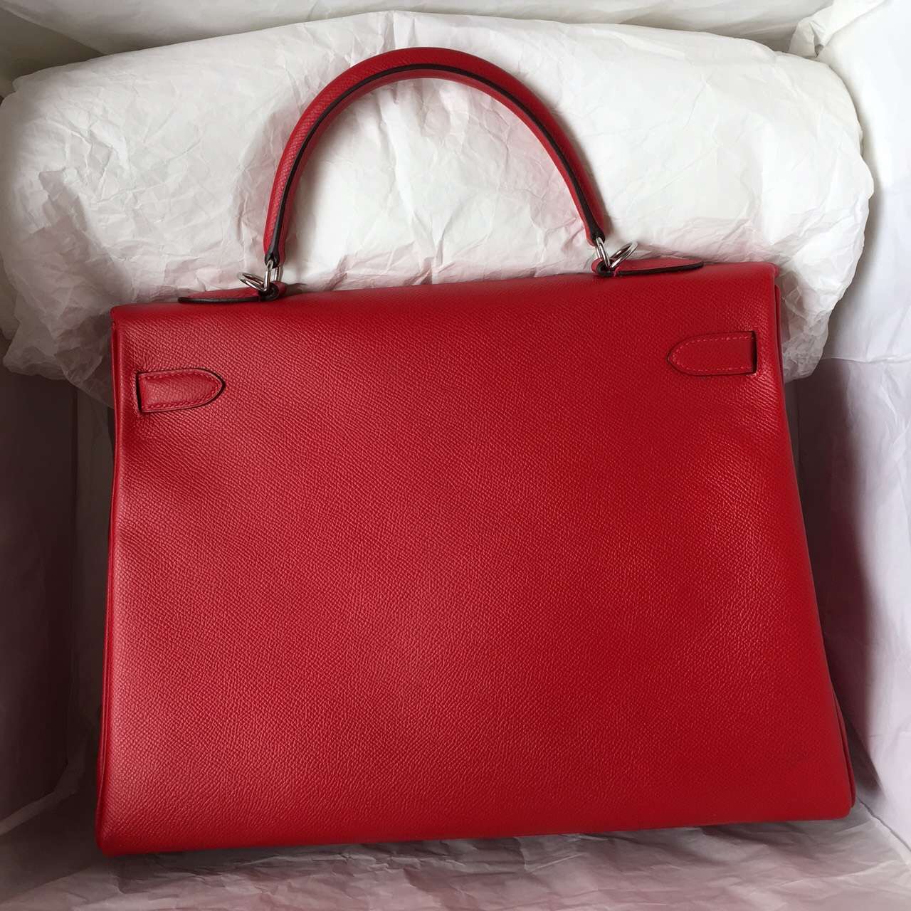 Cheap Hermes Q5 Chinese Red Kelly Bag 35cm Retourne Epsom Leather Tote Bag