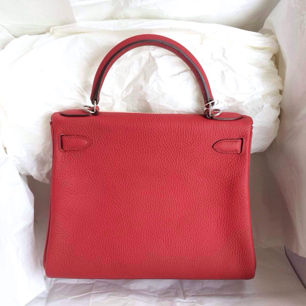 Hermes Kelly Handbags Rouge Casaque Taurillon Togo Leather
