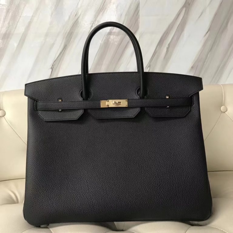 Hermes Birkin 40 Black Togo Gold Hardware Handbag