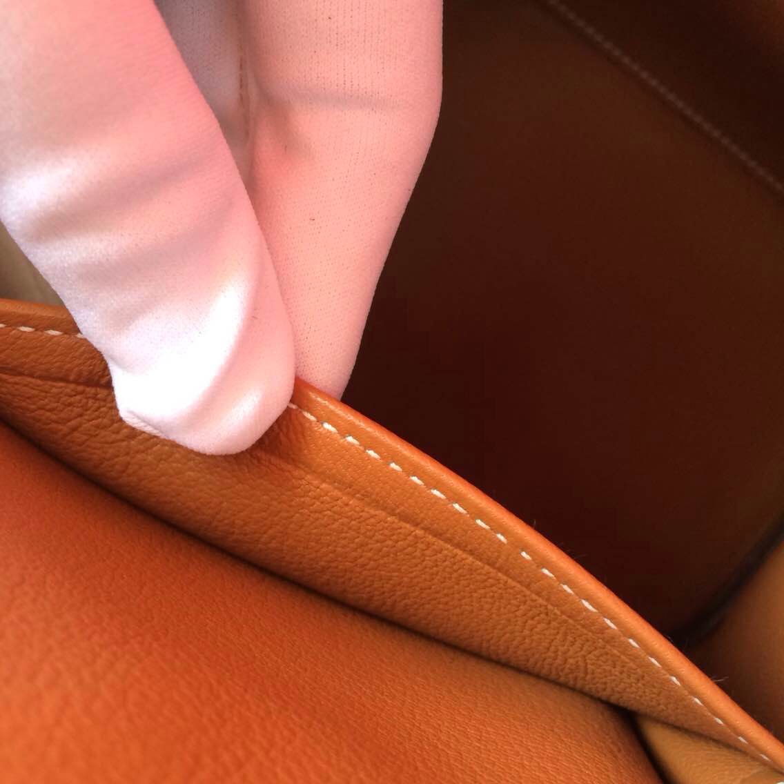 Hermes Kelly Bag 32cm Retourne T5 Rose Jaipure/Light Coffee inner Epsom Leather