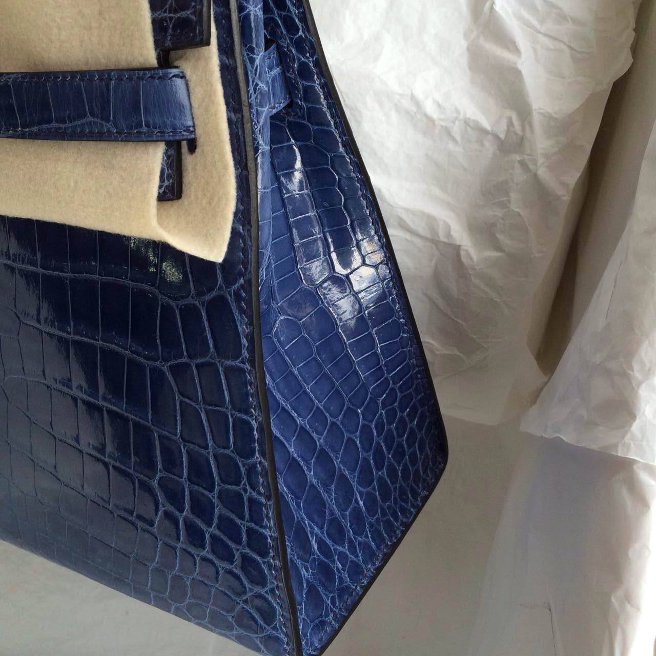 Wholesale Hermes Kelly Bag Sellier Blue Crocodile Skin Gold Hardware