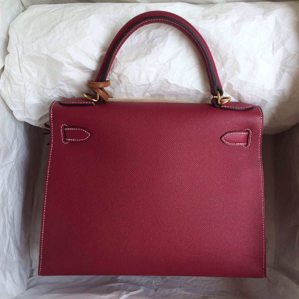K5 Tosca Color France Epsom Leather Hermes Kelly Bag Sellier Wholesale