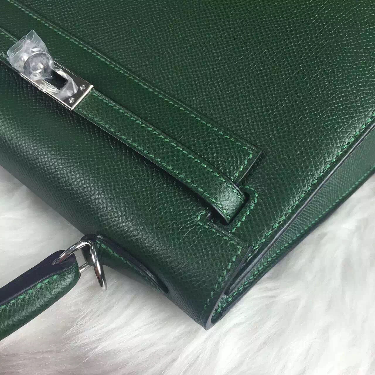 Discount Hermes France Epsom Calfskin Leather 2Q English Green Kelly25CM