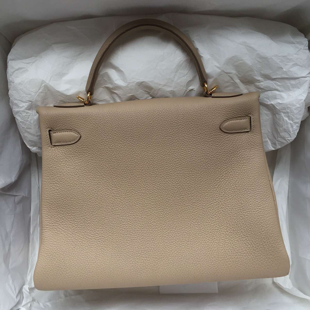 Cheap Hermes Kelly Bag Diamond Gray Togo Calfskin Leather Handbag 32CM