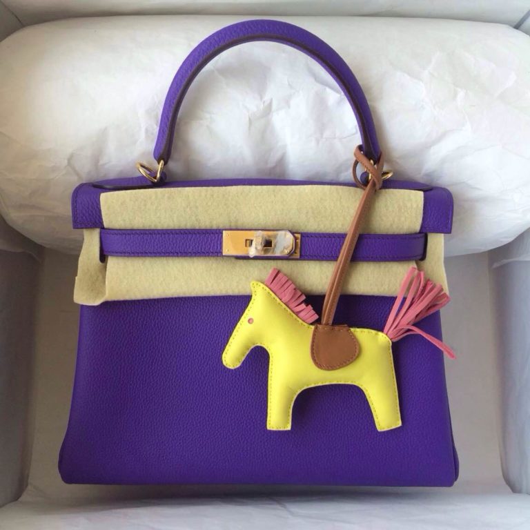 Hermes Kelly Bag 28cm Ultraviolet France Togo Leather Gold Hardware