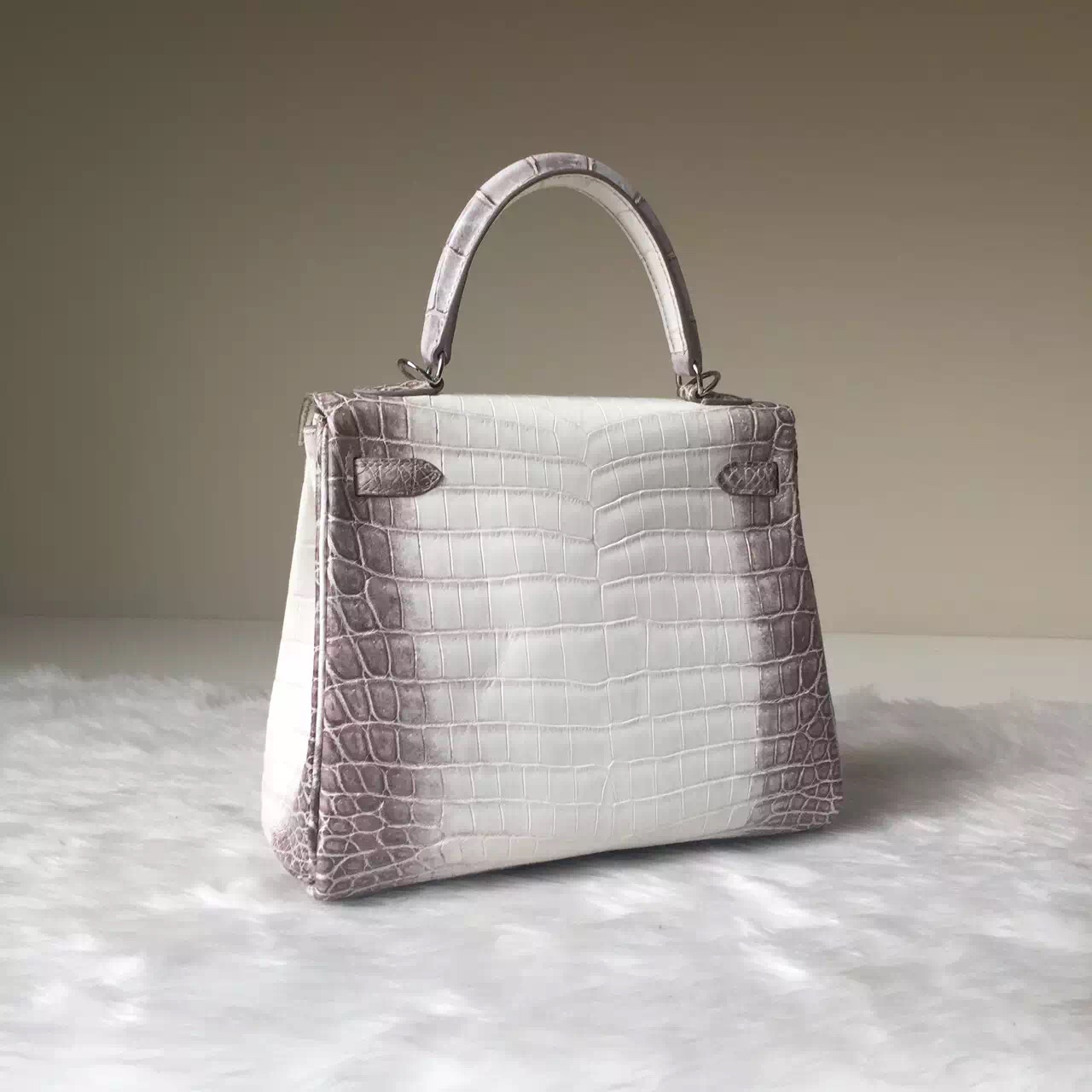 Sale Hermes Bag Himalaya Crocodile Leather Sellier Kelly Bag25CM