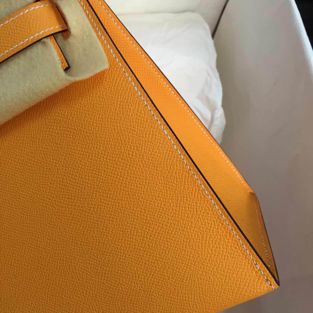 Hermes Kelly Bag Sellier 9V Sun Yellow Epsom Calfskin Leather Women&#8217;s Tote &#038; Shoulder Bag