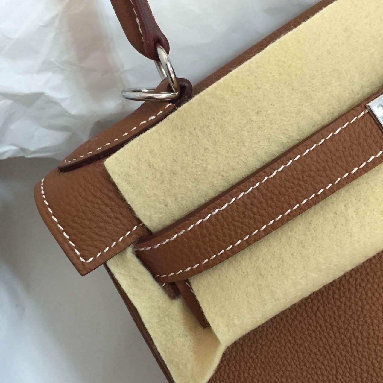 Hand Stitching C37 Light Coffee Togo Leather Hermes Kelly Bag Retourne 28cm Gold Hardware