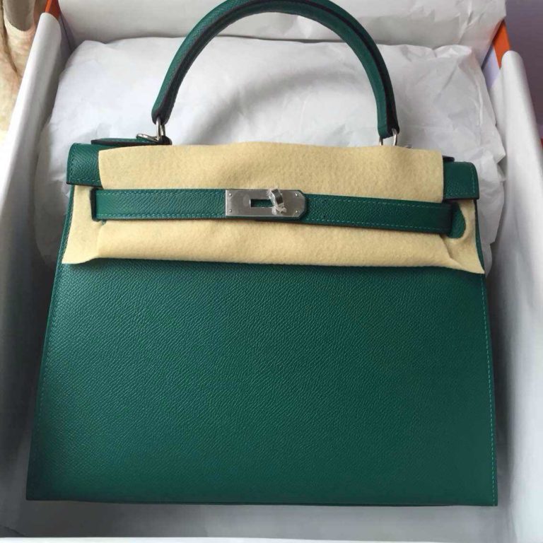 Hermes Z6 Malachite Color Epsom Calfskin Leather Kelly Bag Sellier  28cm