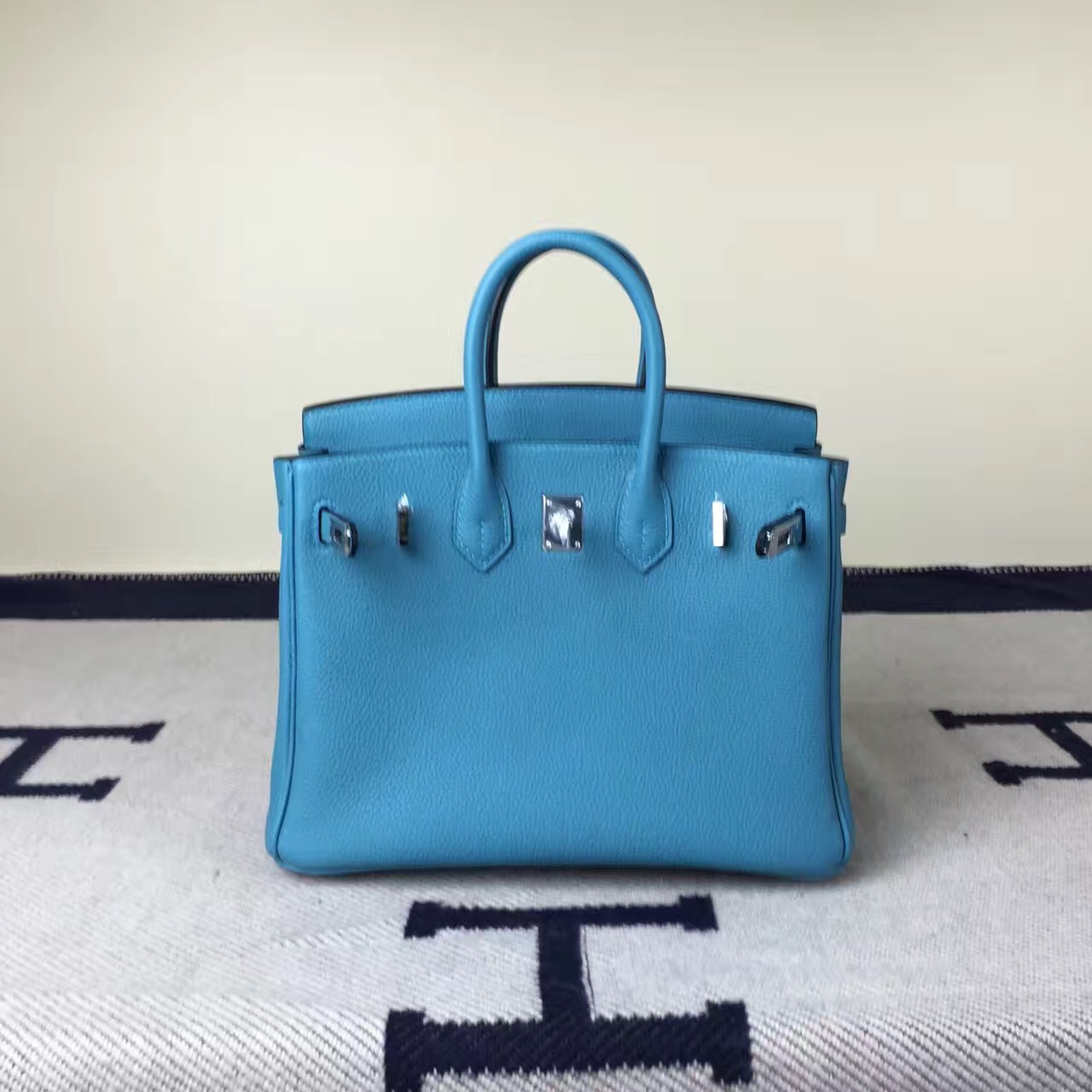 Discount Hermes 7B Turquoise Blue Togo Leather Birkin25cm Handbag