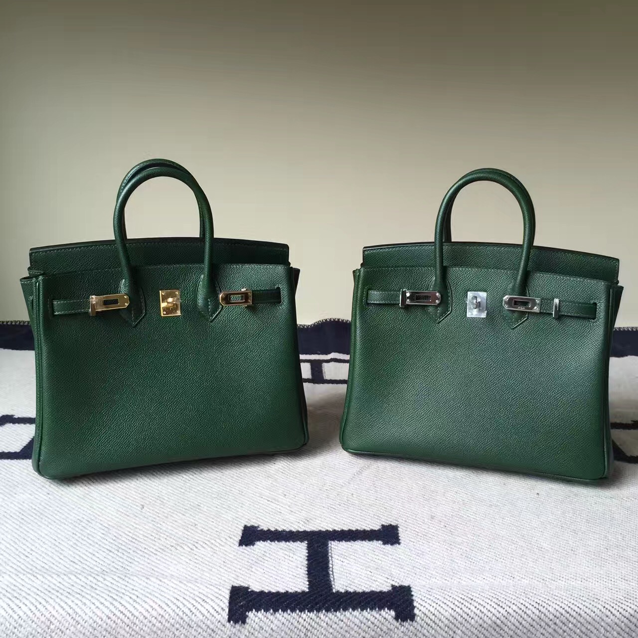Discount Hermes Birkin Bag 25cm in 2Q English Green Epsom Calf Leather