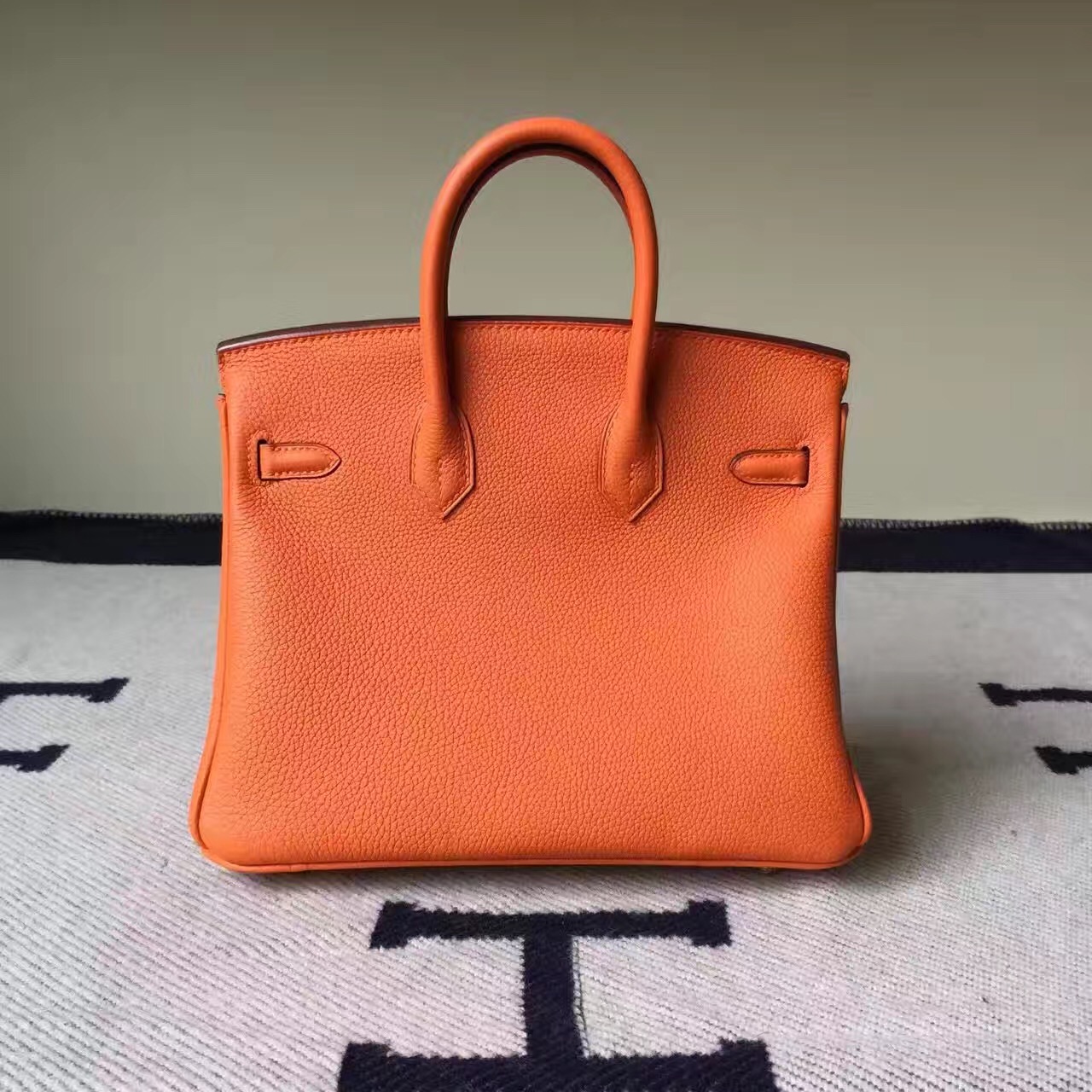 Hermes Website Togo Calfskin Leather Hermes Birkin25cm Bag in CK93 Orange