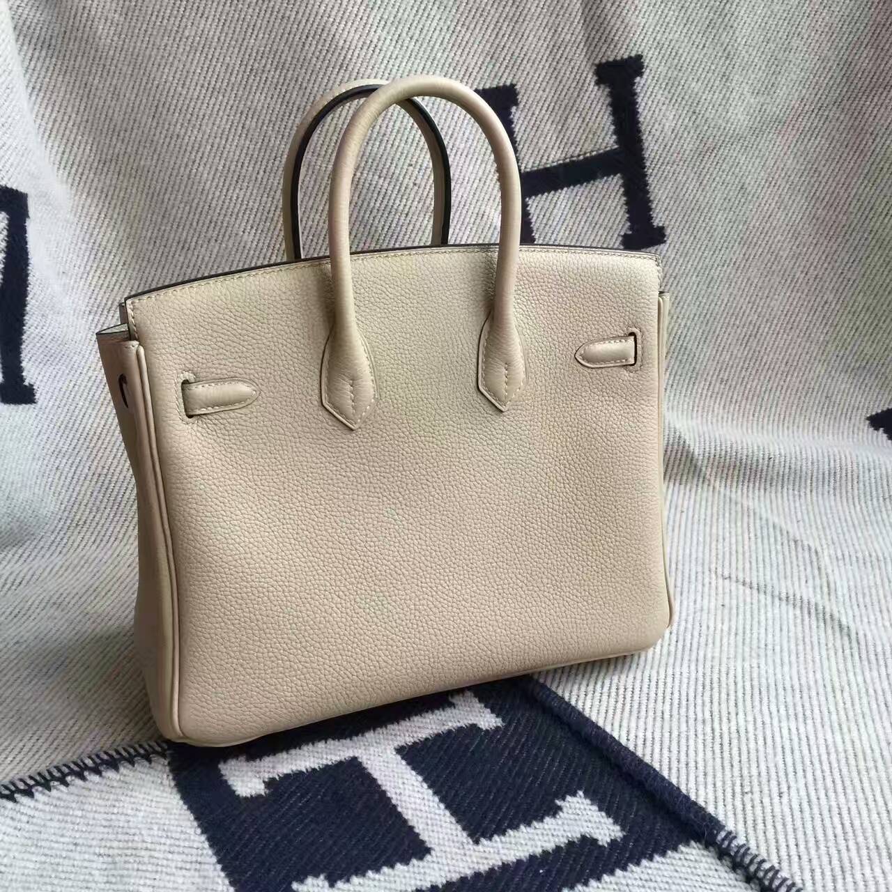Wholesale Hermes Togo Calskin Leather Birkin25cm Handbag in S2 Coat Grey