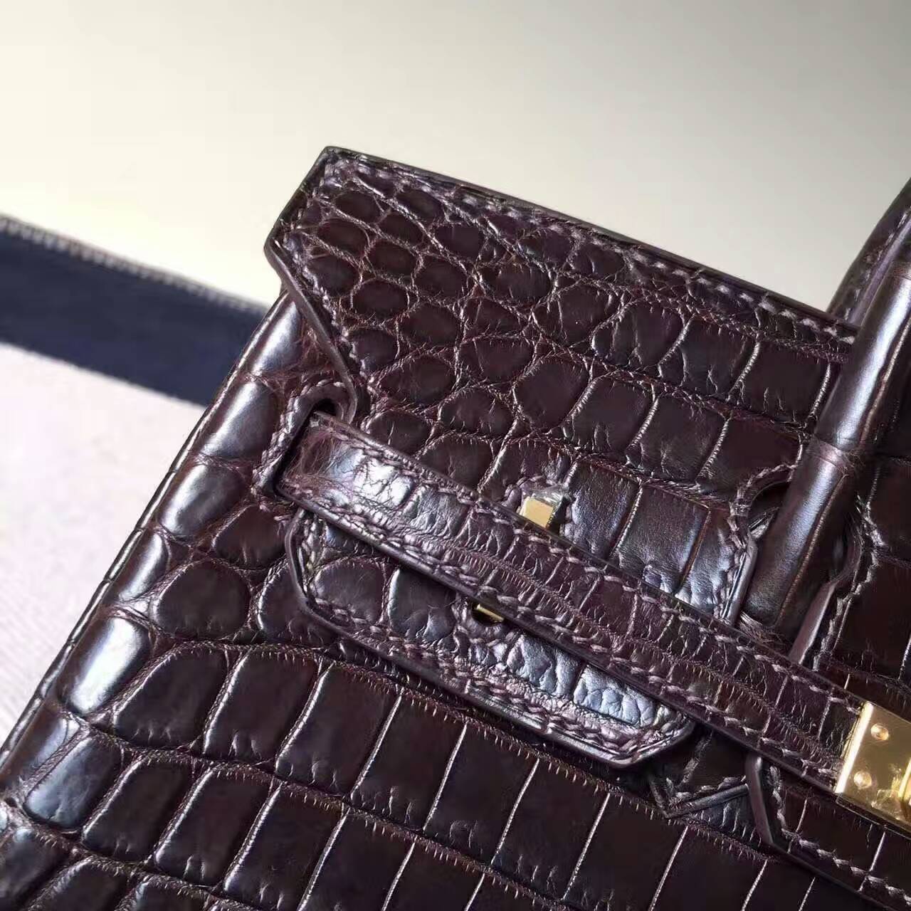 High Quality Hermes Chocolate Color Crocodile Matt Birkin Bag 25cm
