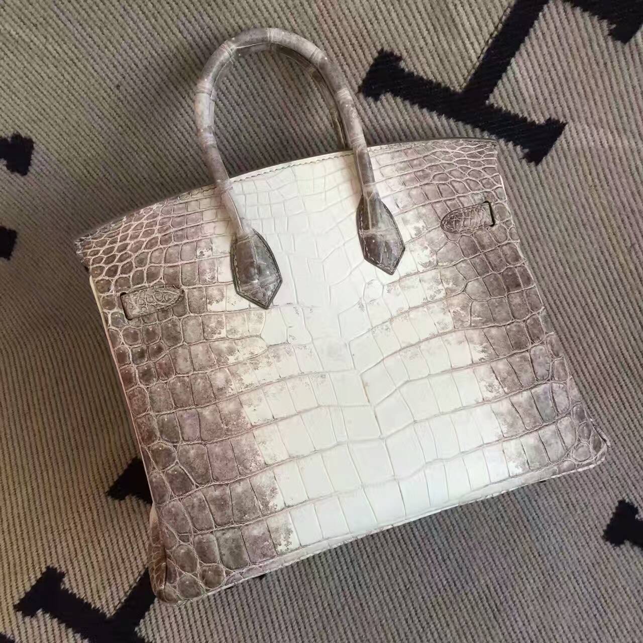 Noble Hermes Himalaya Crocodile Leather Birkin Bag 25cm Women&#8217;s Handbag