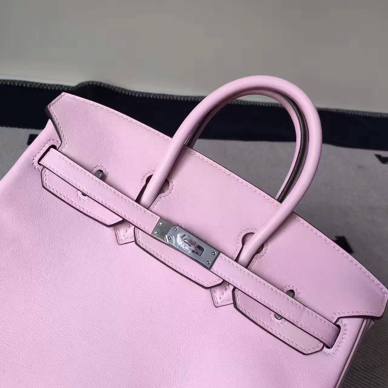 Wholesale Hermes 3Q Rose Sakura  Swift Leather Birkin Bag 25cm