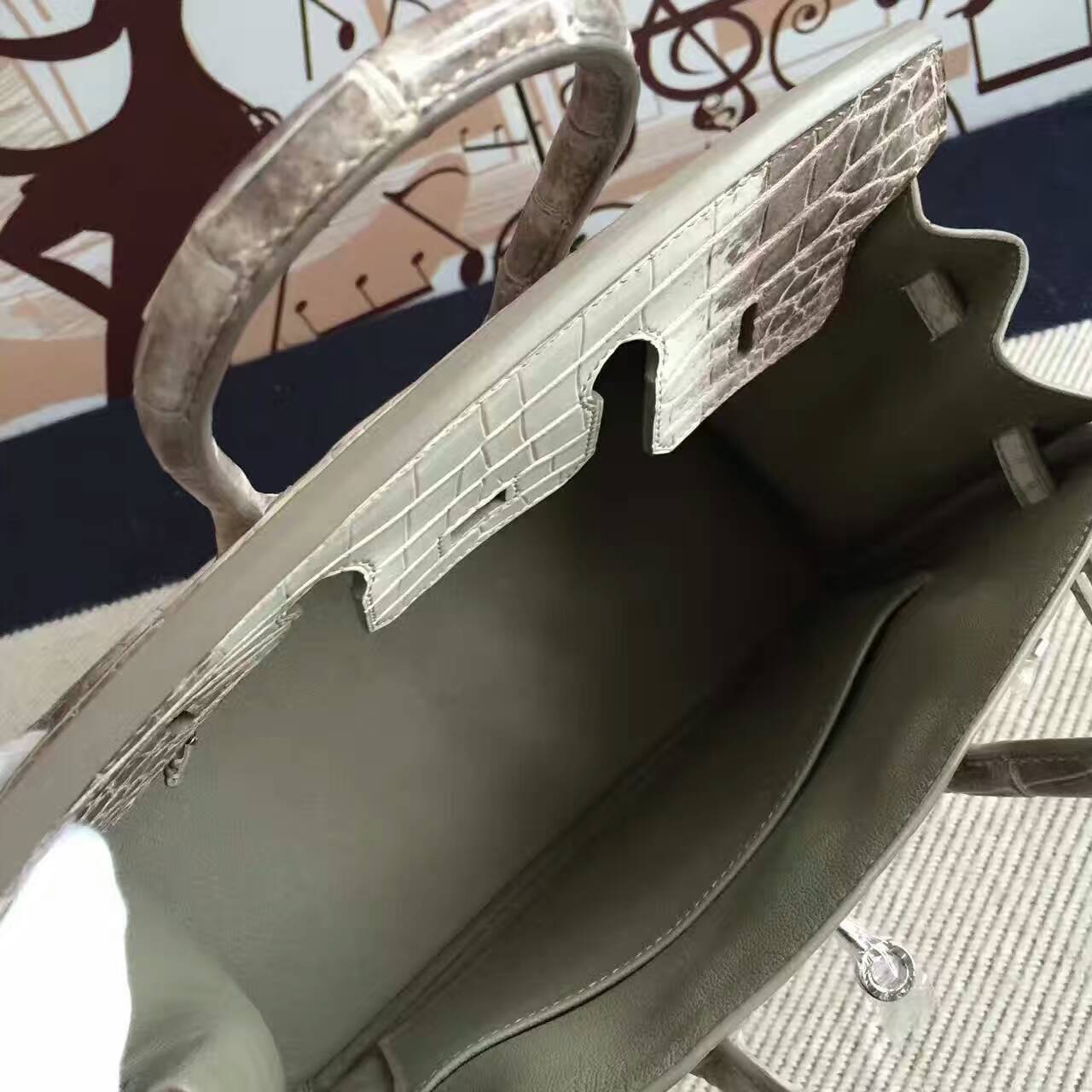 Wholesale Hermes Himalaya Color Crocodile Leather Birkin Bag25cm