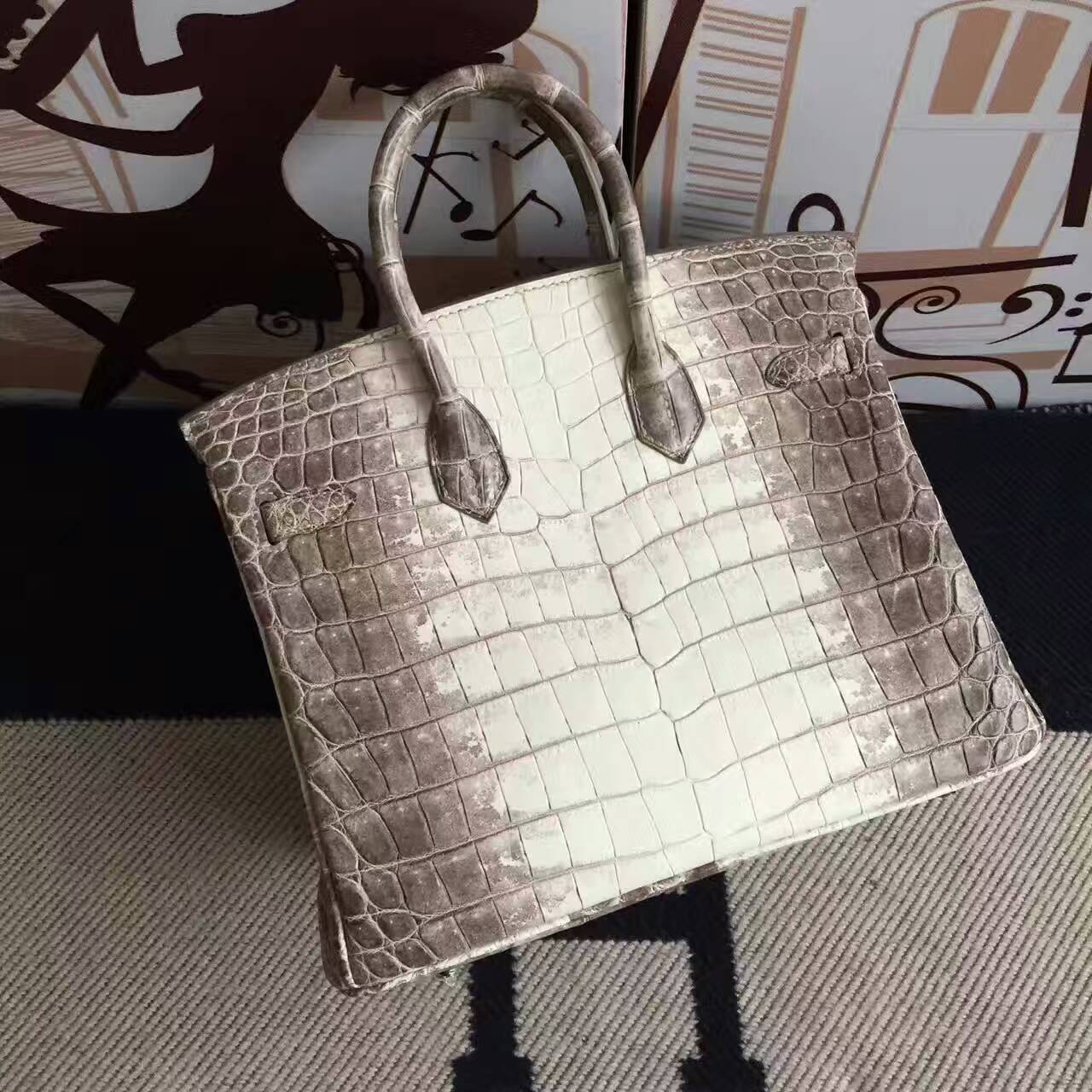 Wholesale Hermes Himalaya Color Crocodile Leather Birkin Bag25cm