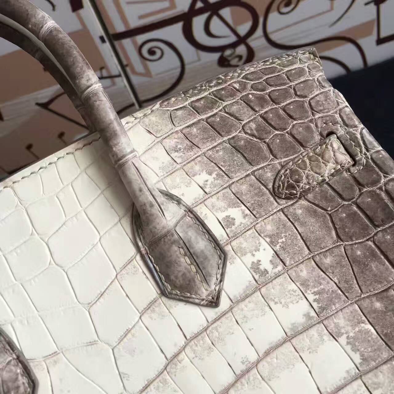 Wholesale Hermes Himalaya Color Crocodile Leather Birkin Bag25cm