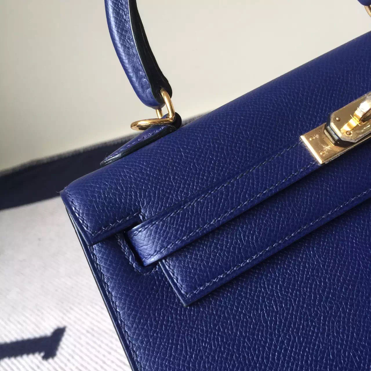 Hot Sale Hermes Kelly Bag 25cm 73 Dark Blue Epsom Leather