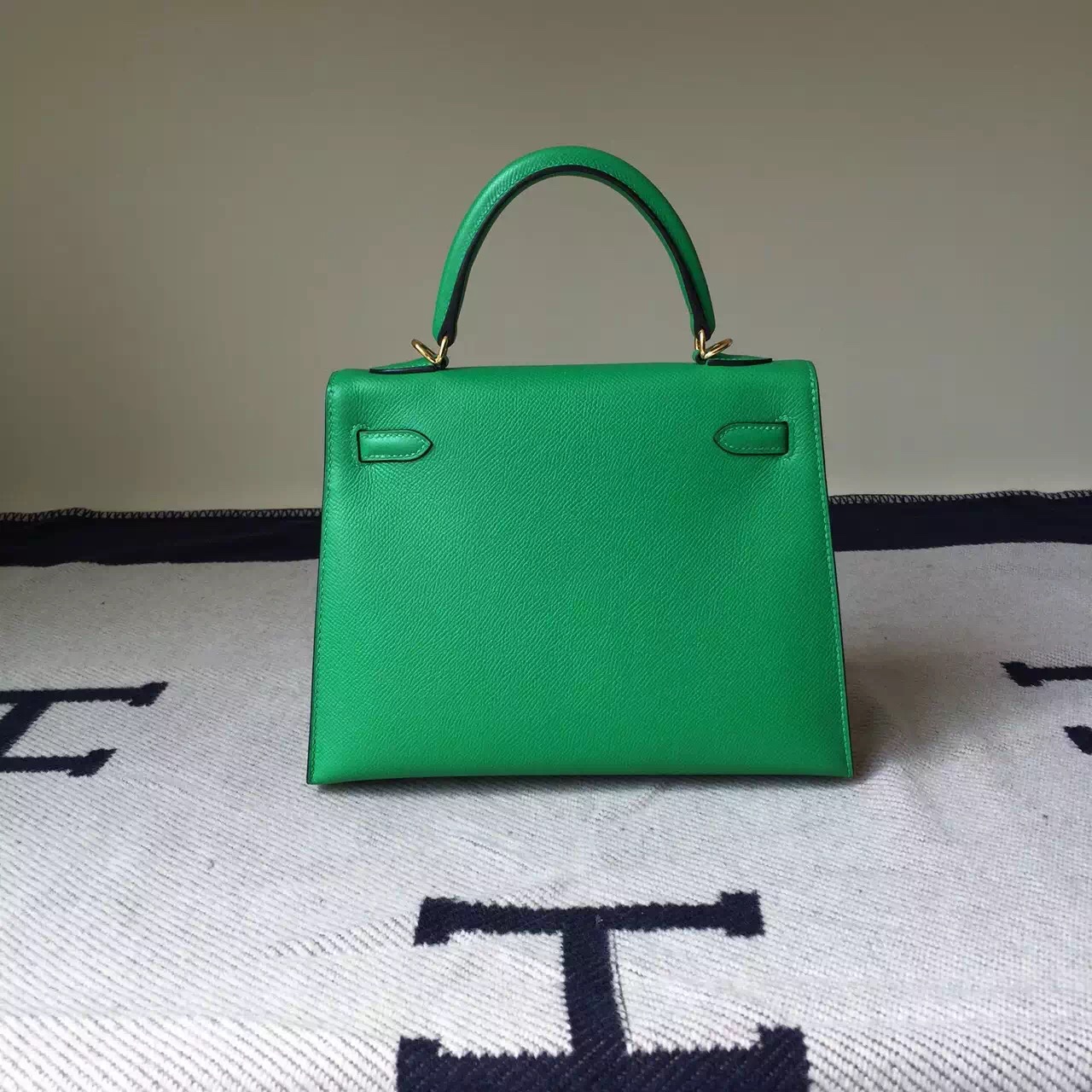 Discount Hermes Bag 1K Bamboo Green Epsom Leather Kelly 25cm Bag