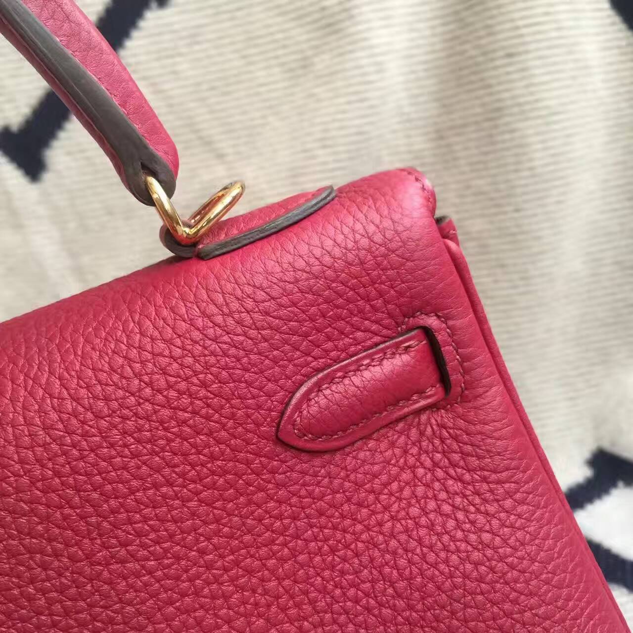 On Sale Hermes K1 Rouge Grenade Togo Calfskin Leather Retourne Kelly Bag25CM