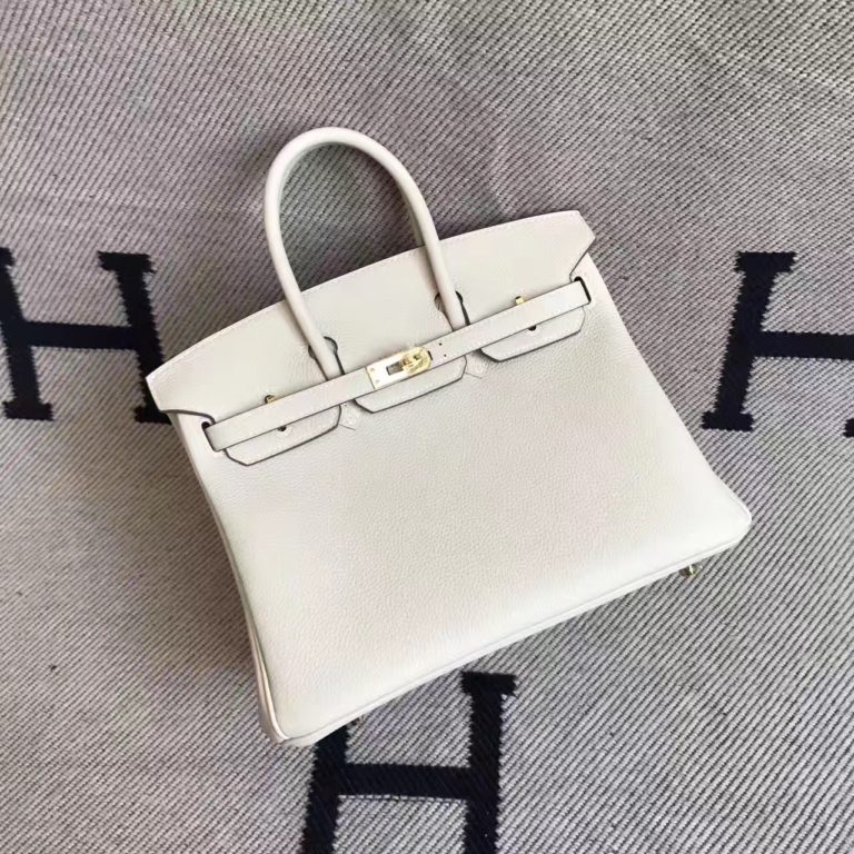 Hand Stitching Hermes Birkin Bag  25cm in CK10 Carie White Togo Leather