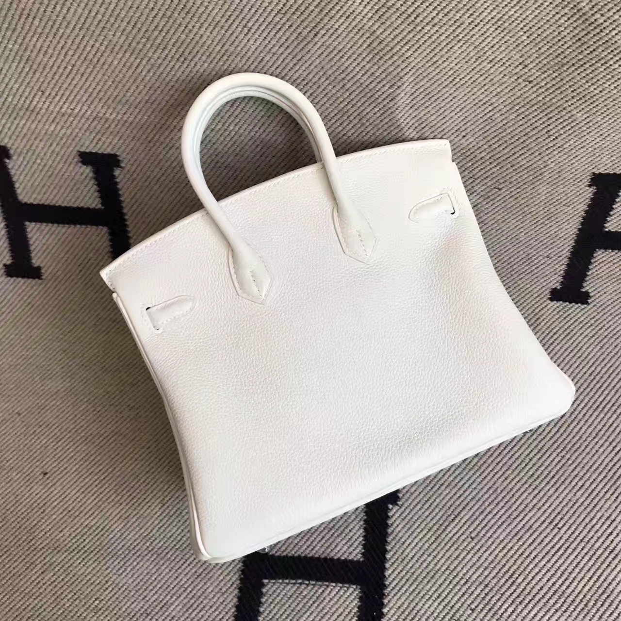 On Sale Hermes 01 Pure White Togo Leather Birkin 25cm Tote Bag