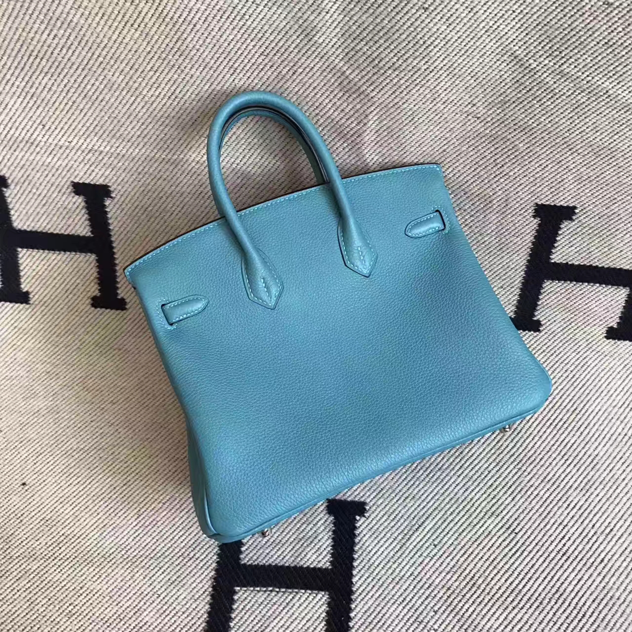 Discount Hermes Togo Calfskin Leather Birkin Bag 25cm in 7B Turquoise Blue