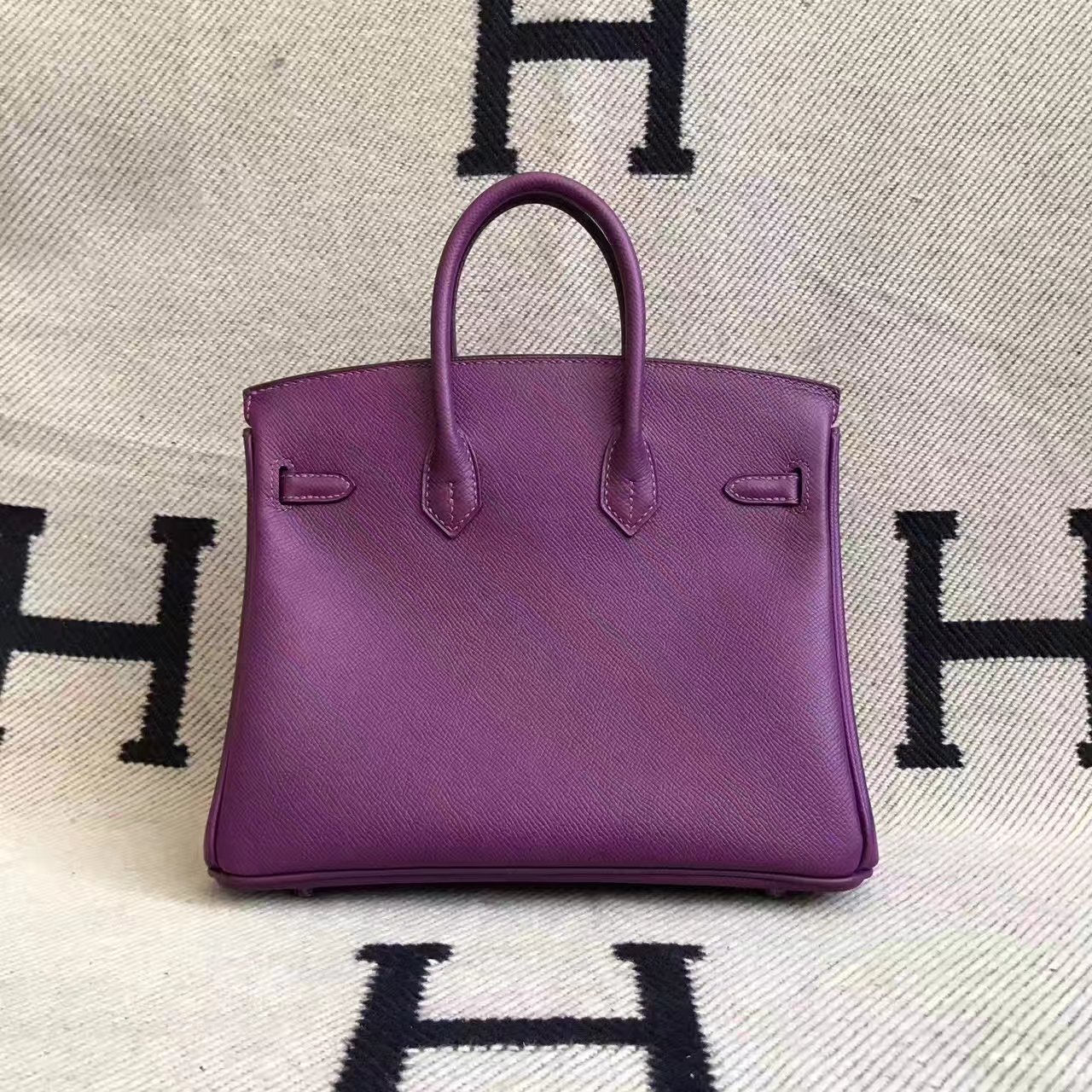 Wholesale Hermes P9 Anemone Purple Epsom Leather Birkin Bag 25cm