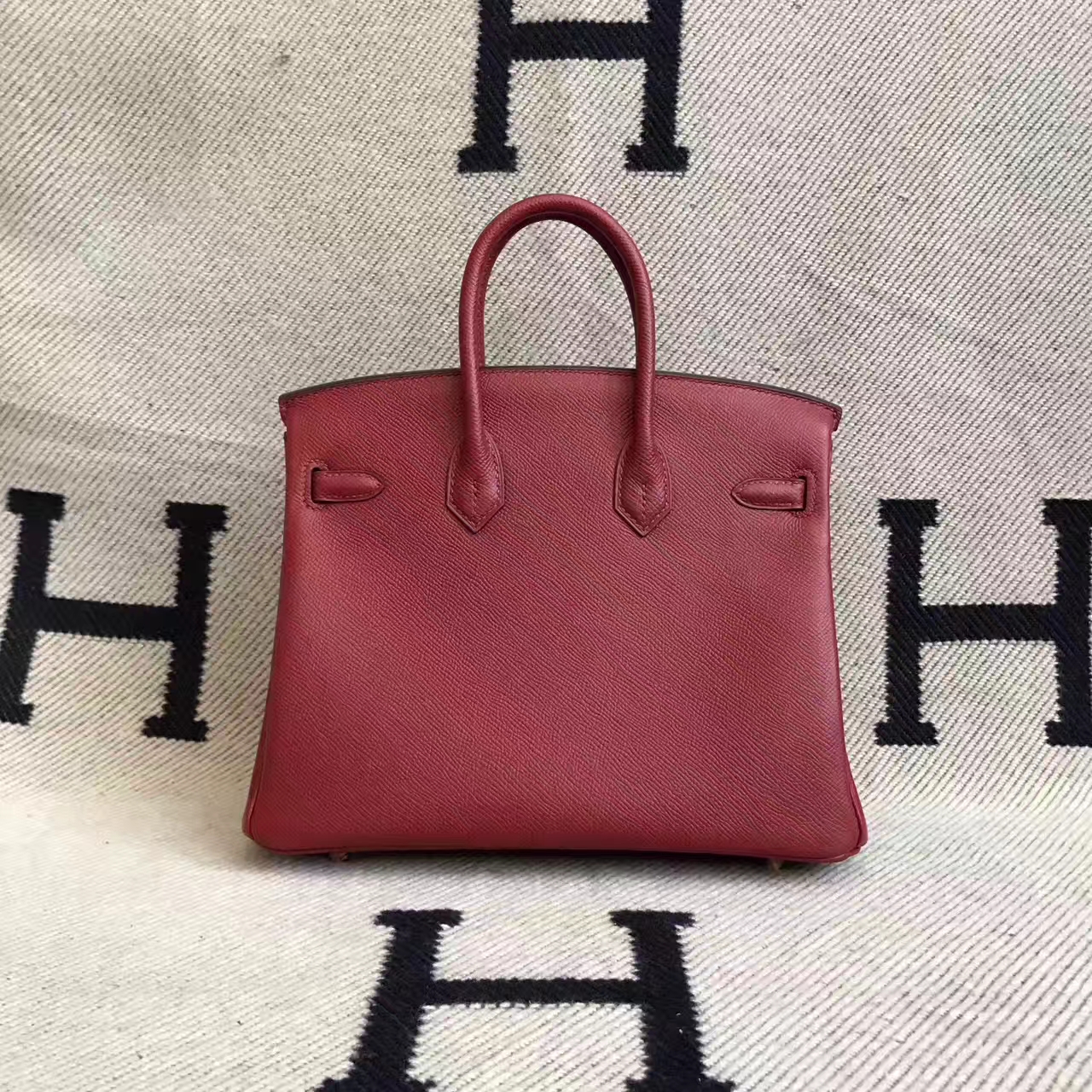 New Arrival Hermes K1 Rouge Grenade Epsom Leather Birkin 25cm Handbag