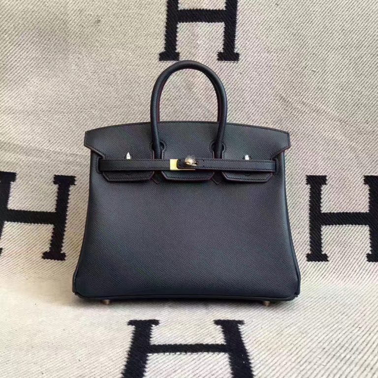 Hermes Epsom Leather Birkin Bag  25cm in CK89 Black