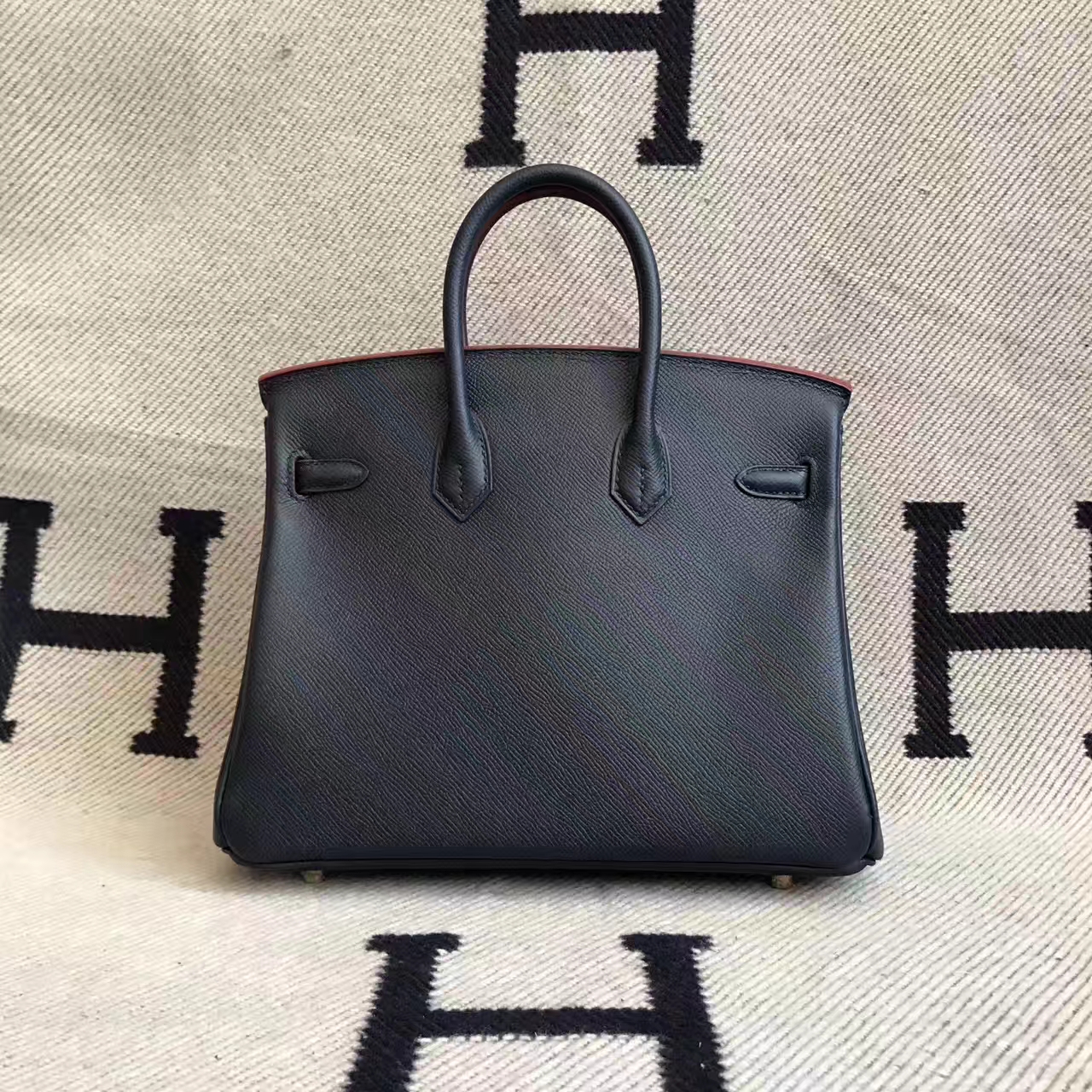 Wholesale Hermes Epsom Leather Birkin Bag 25cm in CK89 Black