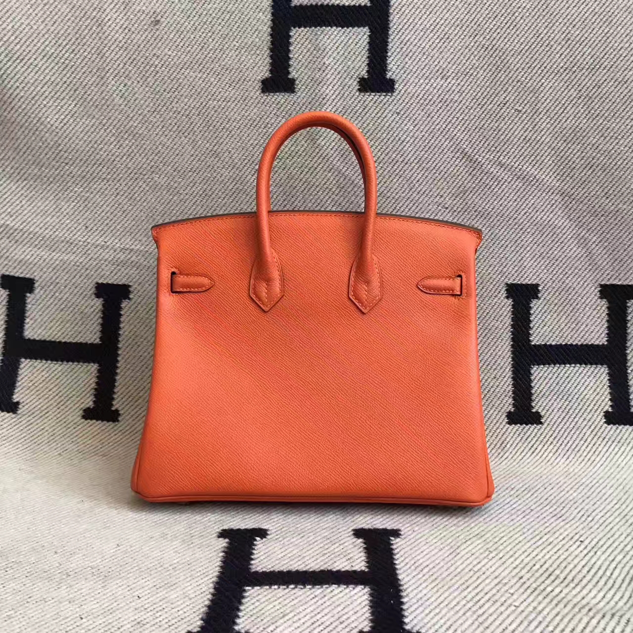 Cheap Hermes Epsom Calfskin Leather Birkin Bag 25cm in 93 Orange