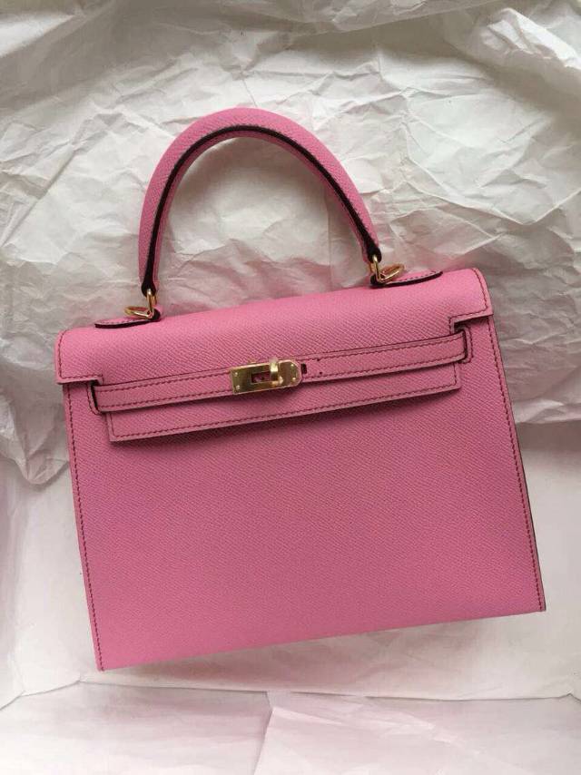 2015 Hermes Kelly Bag 5P Pink Epsom Calf Leather Sellier  28cm
