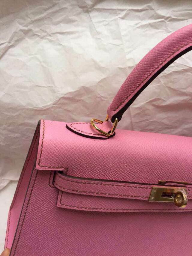 2015 New Fashion Hermes Kelly Bag 5P Pink Epsom Calf Leather Sellier 28cm