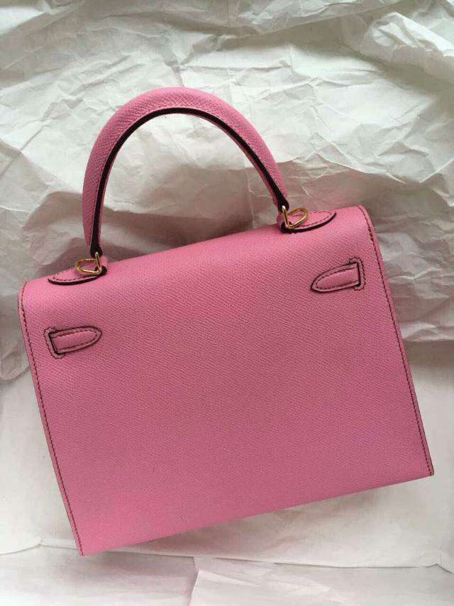 2015 New Fashion Hermes Kelly Bag 5P Pink Epsom Calf Leather Sellier 28cm