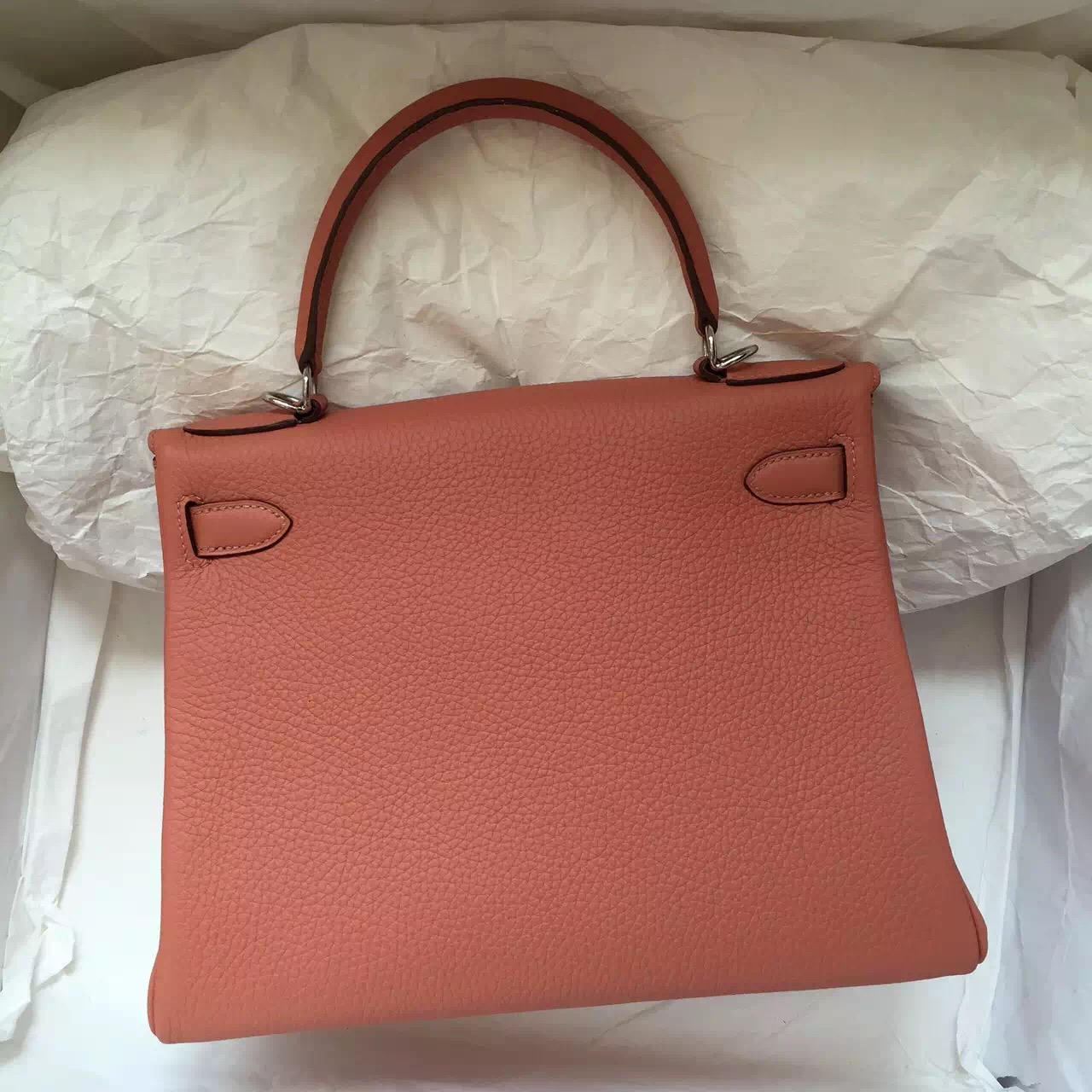 Disount Hermes Kelly Bag Retourne 3L Rose Tea Color Togo Leather Silver Hardware