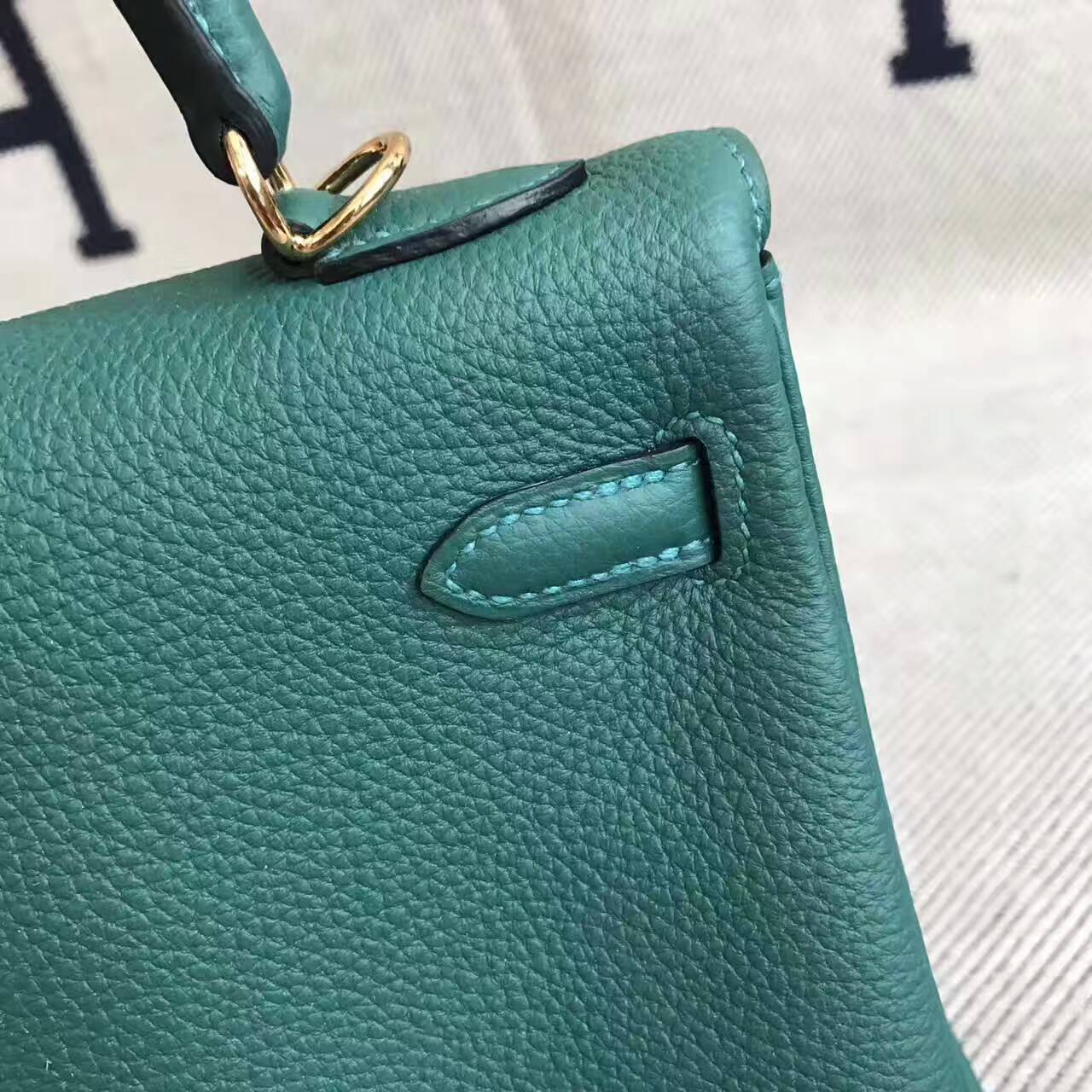 Wholesale Hermes Kelly Bag 25CM Z6 Malachite Green Togo Leather