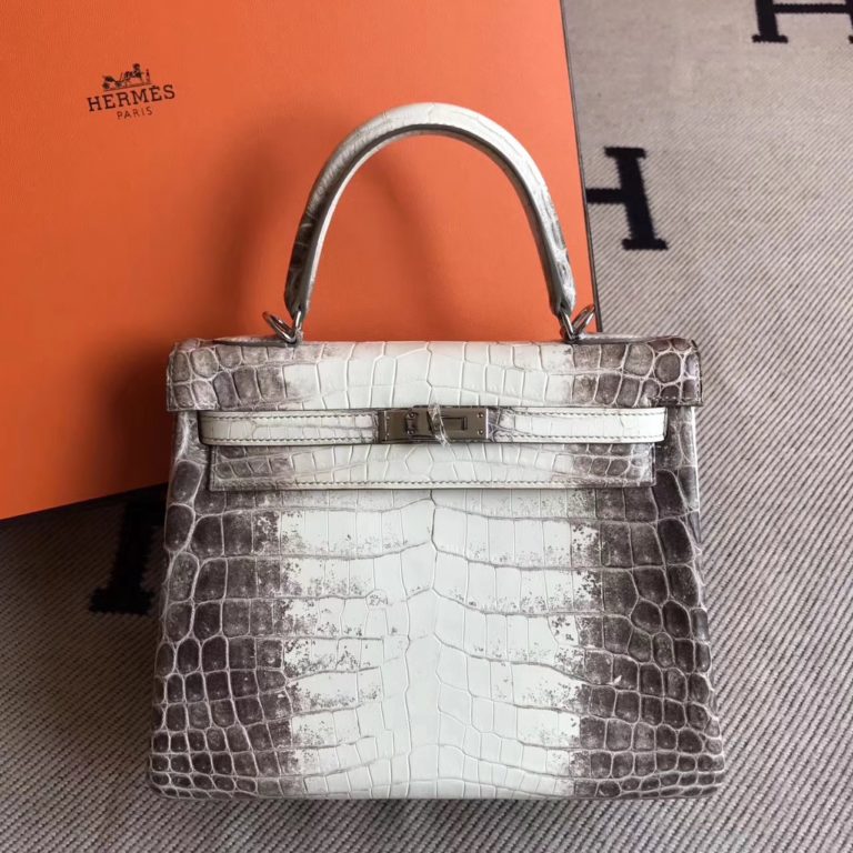 Hermes Himalaya Color Crocodile Leather Kelly  25cm Womens Bag