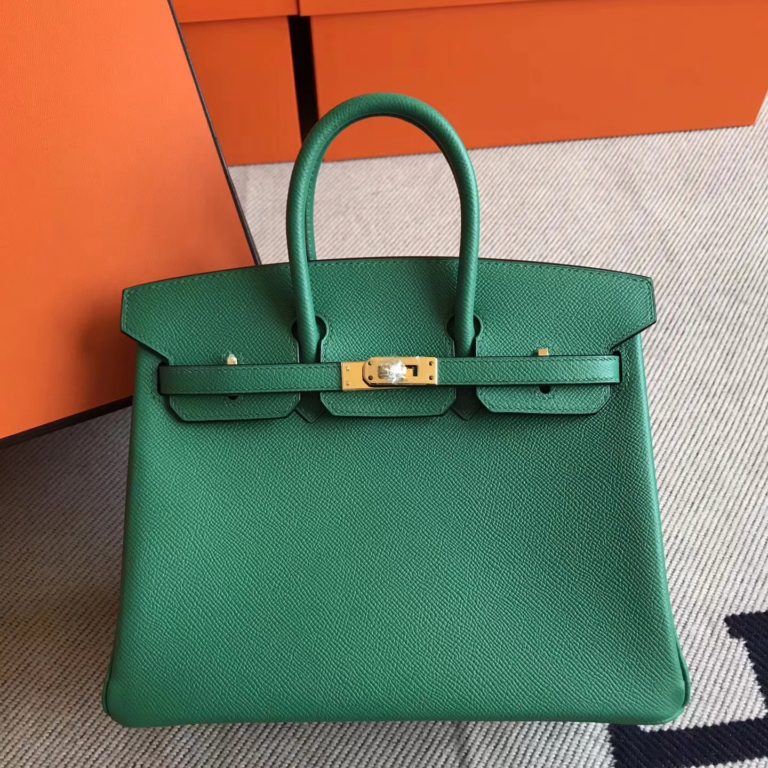 Hermes U4 Mint Green Epsom Leather Birkin 25cm Tote Bag