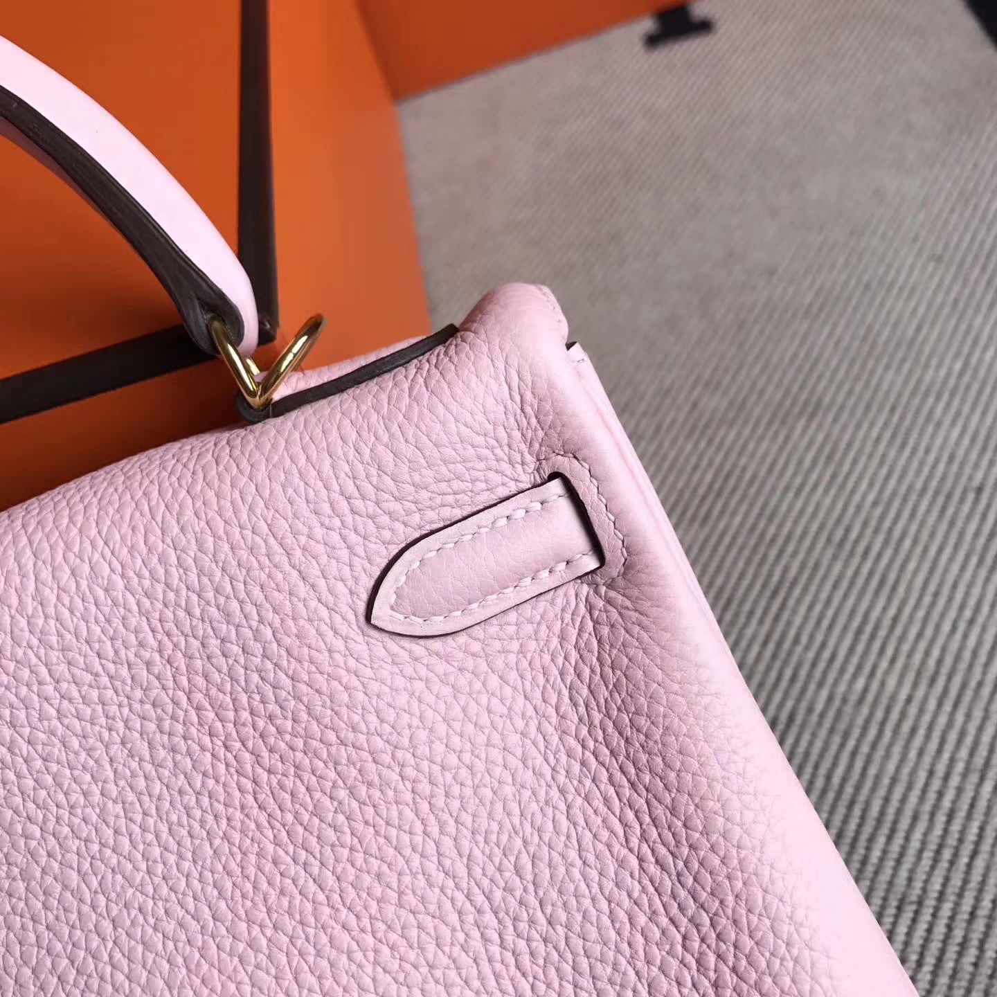 On Sale Hermes 3Q New Pink Togo Leather Kelly25cm Handbag Gold Hardware