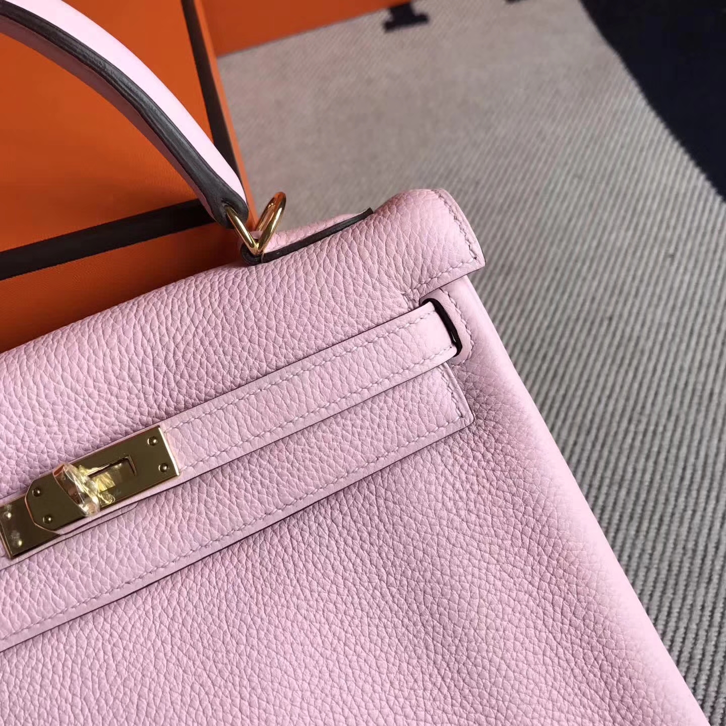 On Sale Hermes 3Q New Pink Togo Leather Kelly25cm Handbag Gold Hardware