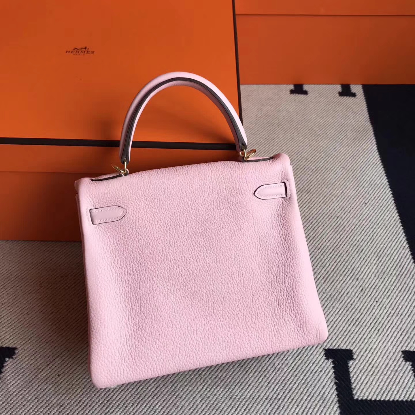 On Sale Hermes 3Q New Pink Togo Leather Kelly25cm Handbag Gold Hardware