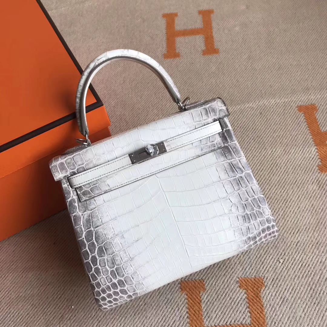 High Quality Hermes Himalaya Crocodile Leather Kelly Bag25CM