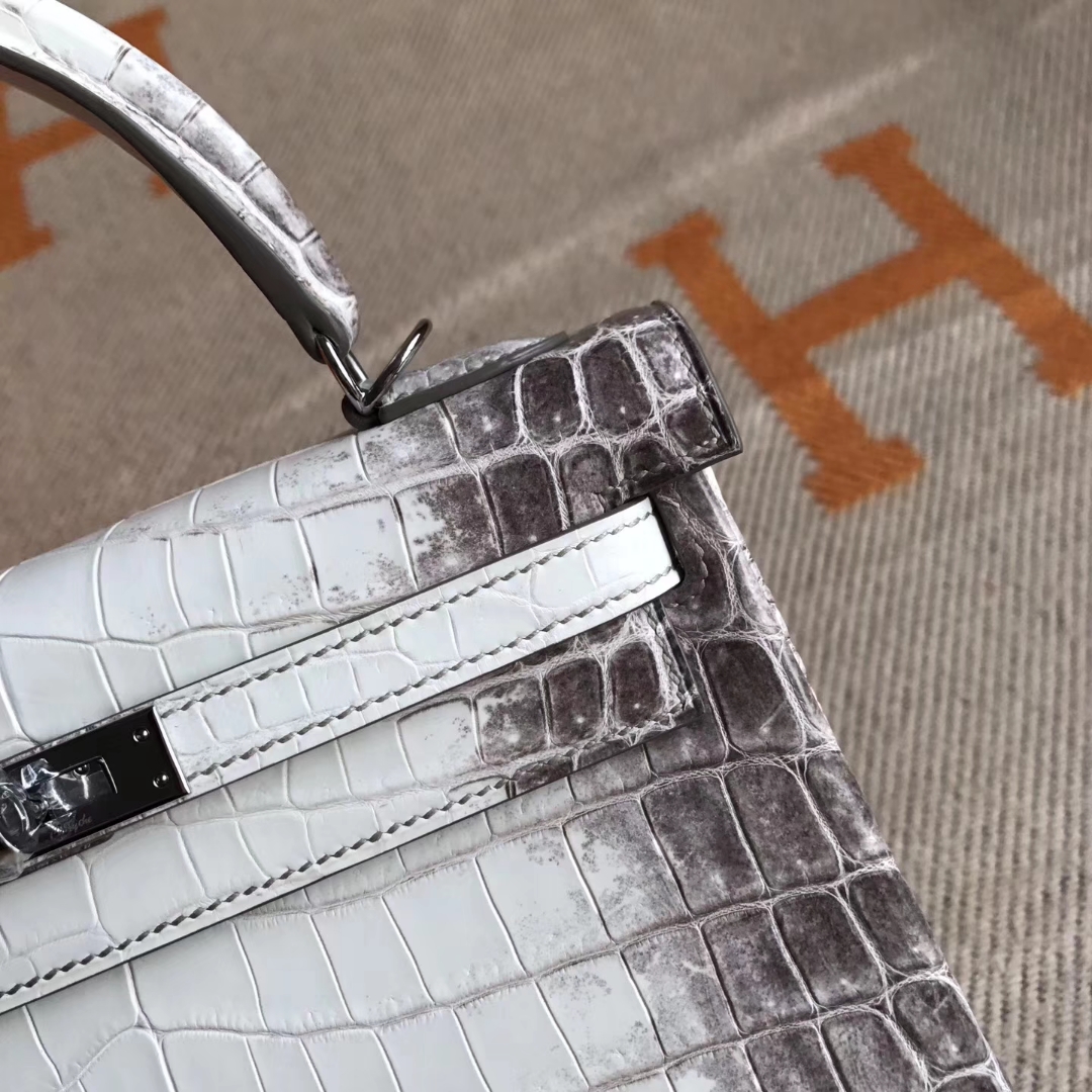 Discount Hermes Himalaya Crocodile Leather Kelly Bag25CM Silver Hardware